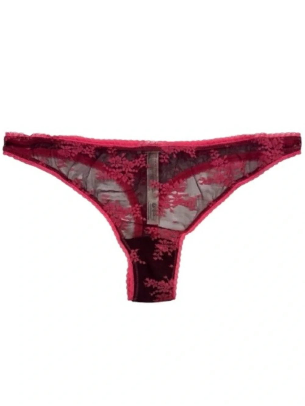 NWOT IFREE PEOPLE Intimately Sexy Sheer Black Hot Pink Thong Medium